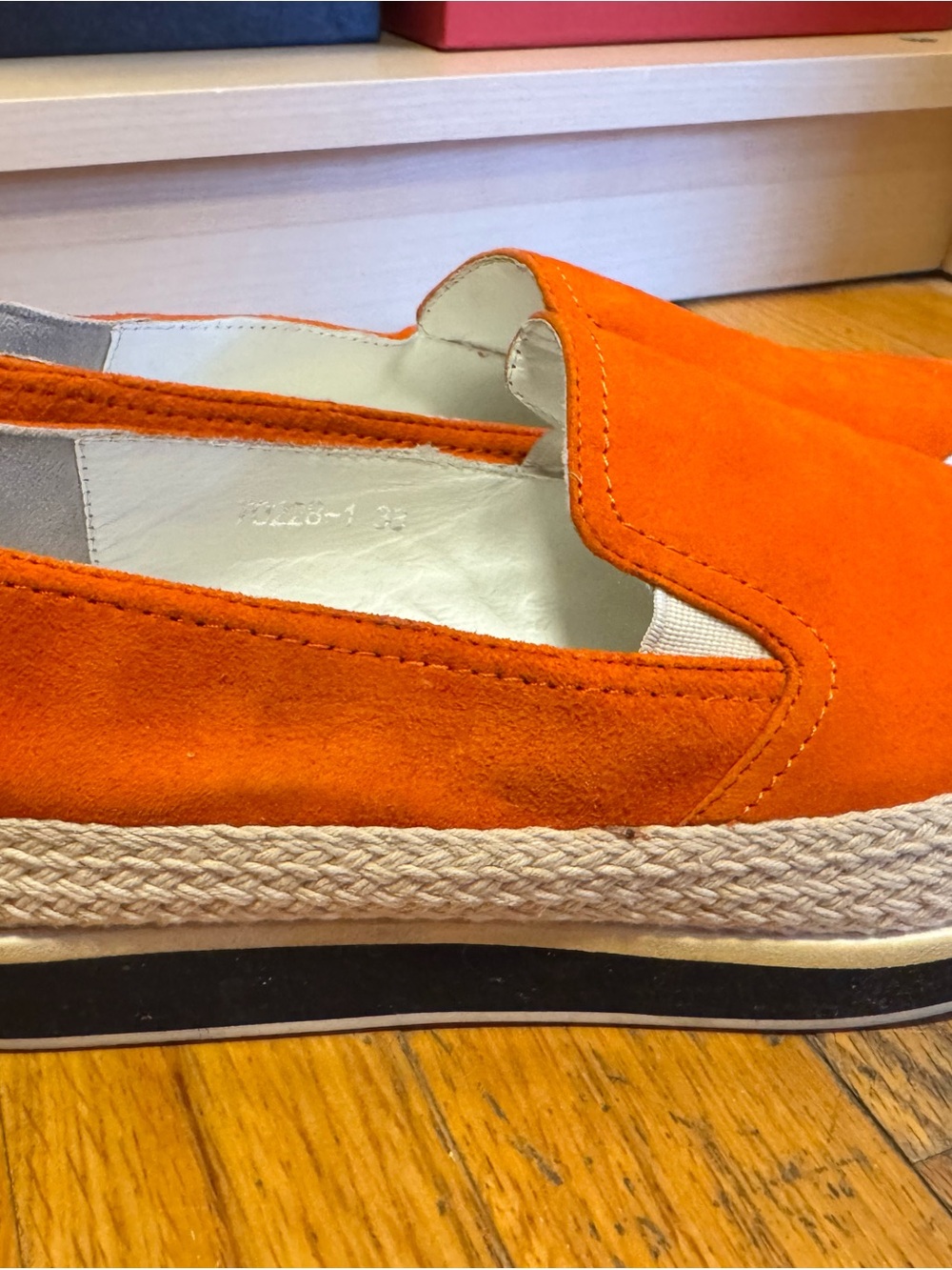 Prada Orange Suede Espadrille Slip-On